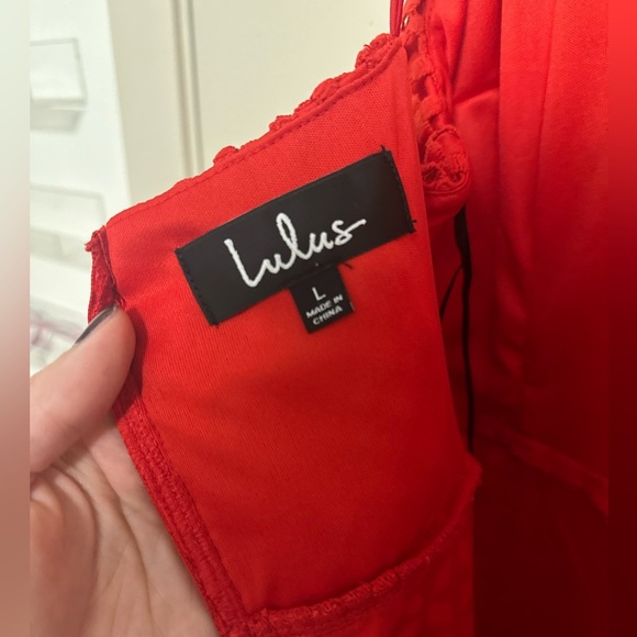 NWT Lulus Red Crochet Dress size Large - Picture 5 of 6
